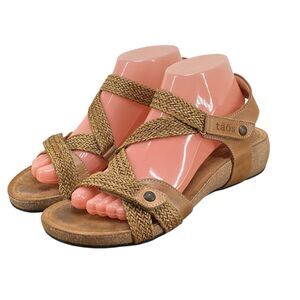 Taos Trulie Sandals Brown Women's US 9-9.5 Adjustable Mixed Materials (HF34)